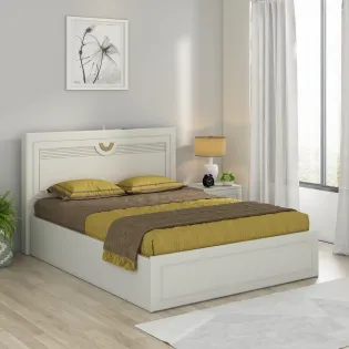 king Suleiman ほか アラビアン・ナイト 2枚セット Shaybrock King Panel Bed with 2 Nightstands in Antique White
